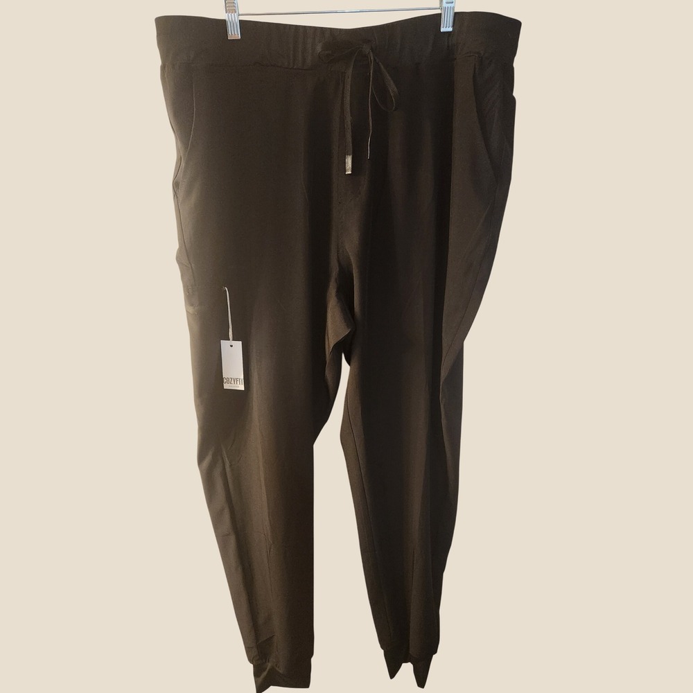 Bundle of 2 NWT CozyFit Women Black Scrub Jogger Pants Medical Uniform 3XL Tall
